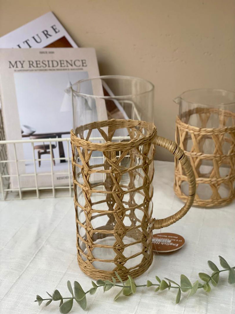 پارچ شیشه و حصیر 13-358