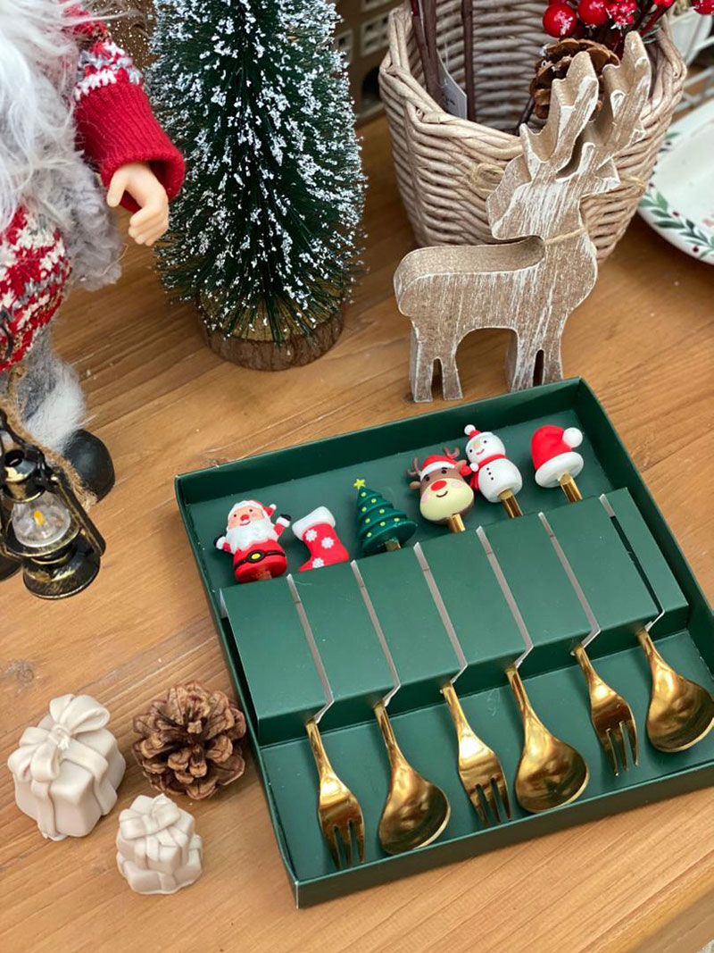 ست قاشق و چنگال کریسمسی