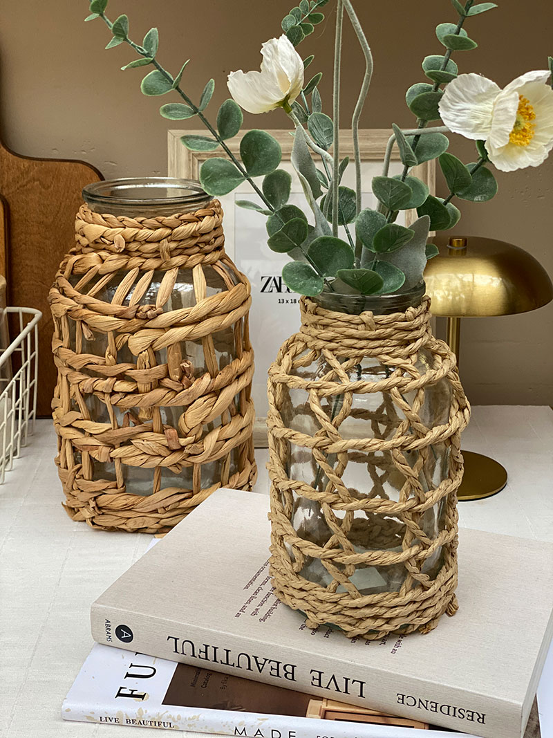 گلدان دور حصیری