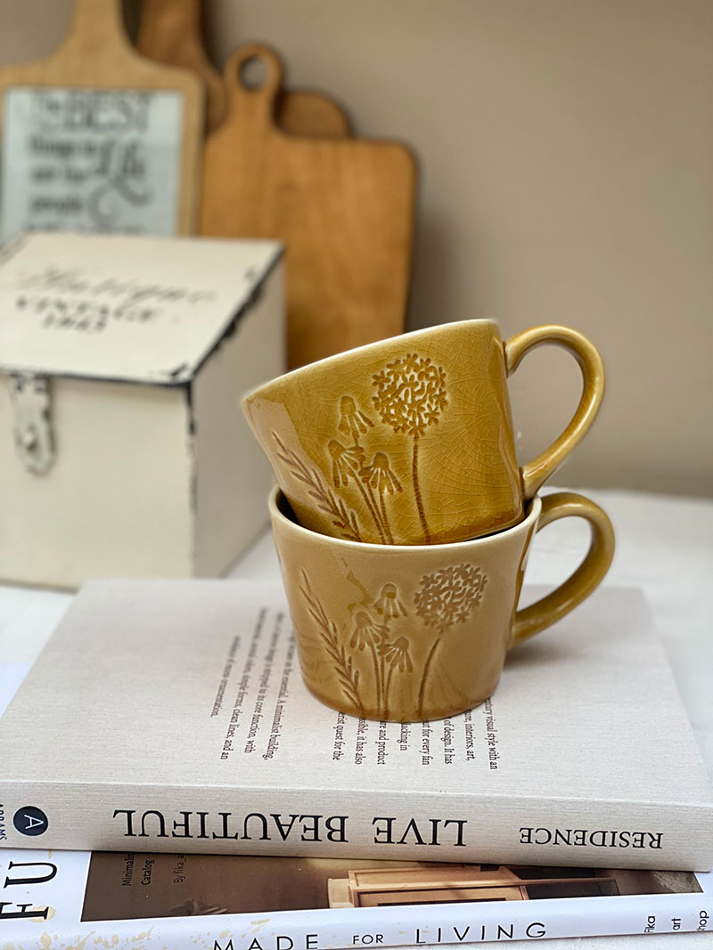 ماگ گل برجسته